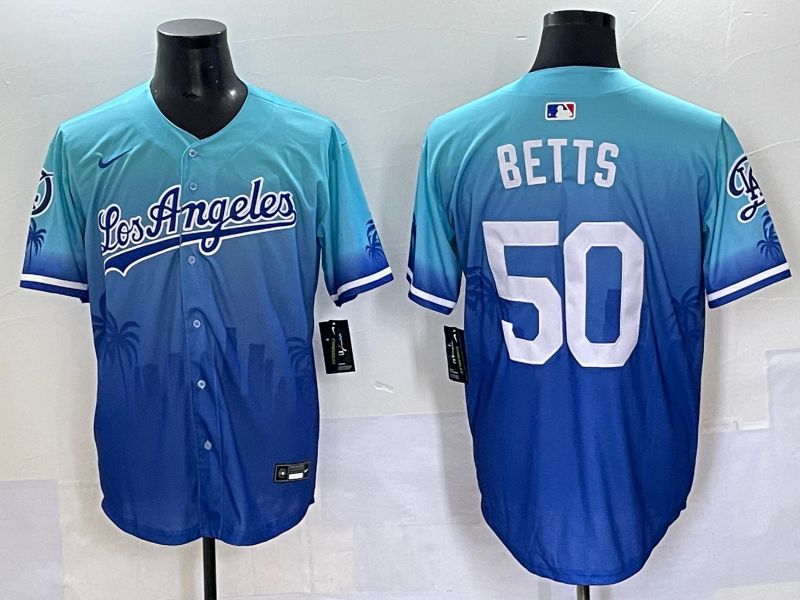 Men 2025 Los Angeles Dodgers #50 Betts Blue Nike MLB Jersey Daoqite style 1->los angeles dodgers->MLB Jersey